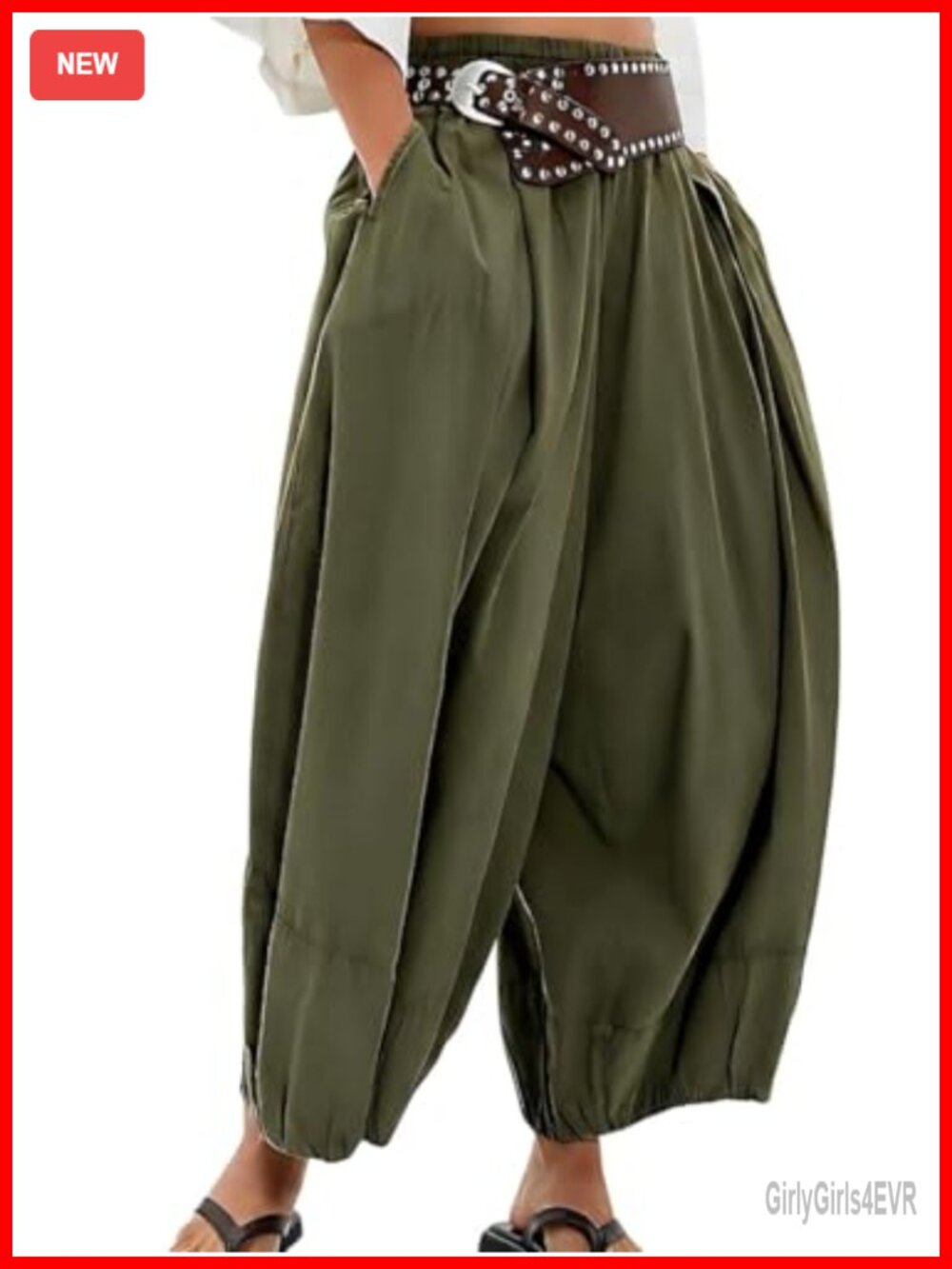 100% Cotton Wide Leg Balloon Pants Low Waist Baggy Harem Lounge